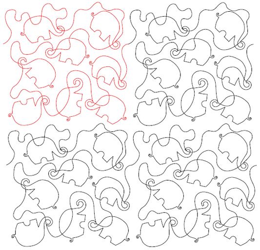 Meandering Elephants Rev Digital Quilting Design