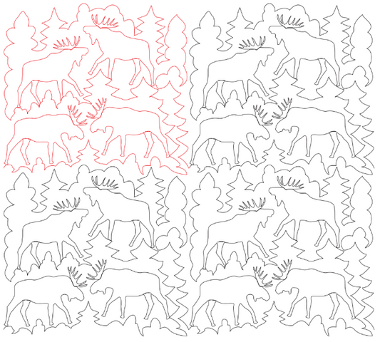 Moose Digital Quilting Design