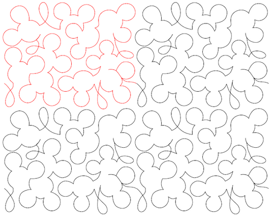 Mouse Ears Digital Quilting Design