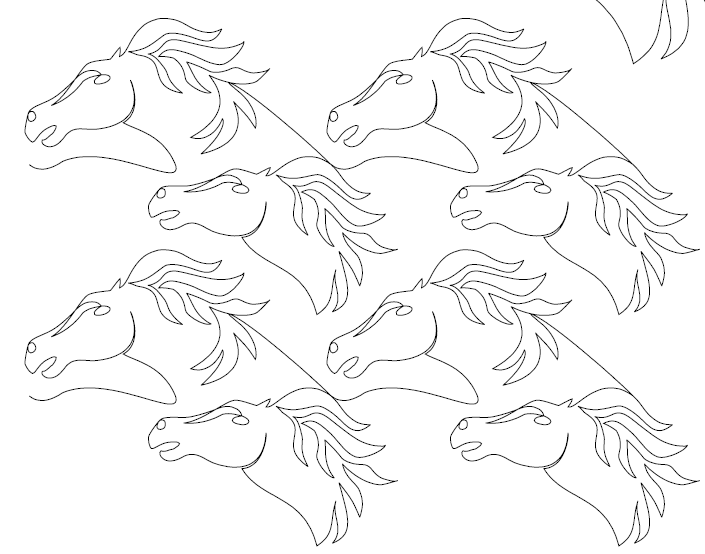 Mustang-Horse Digital Quilting Design