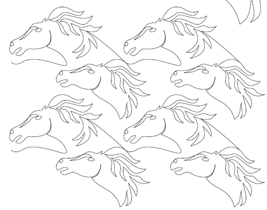 Mustang-Horse Digital Quilting Design