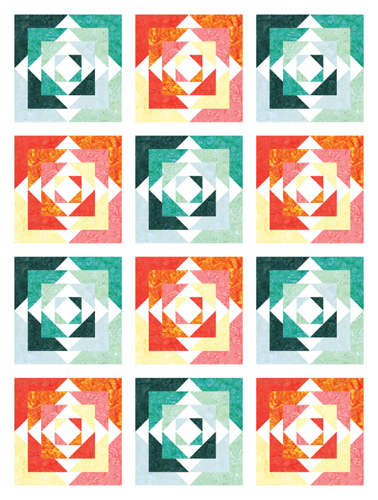 Prism Quilt Kit - Throw - White Background