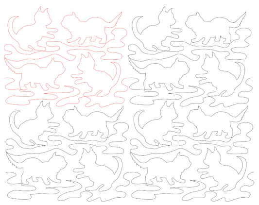 Playful Kittens Digital Quilting Design
