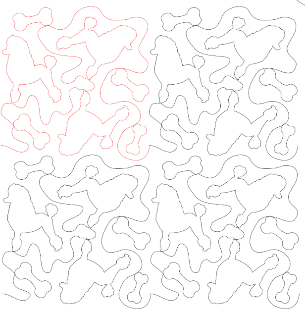 Poodles Digital Quilting Design