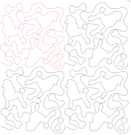 Poodles Digital Quilting Design