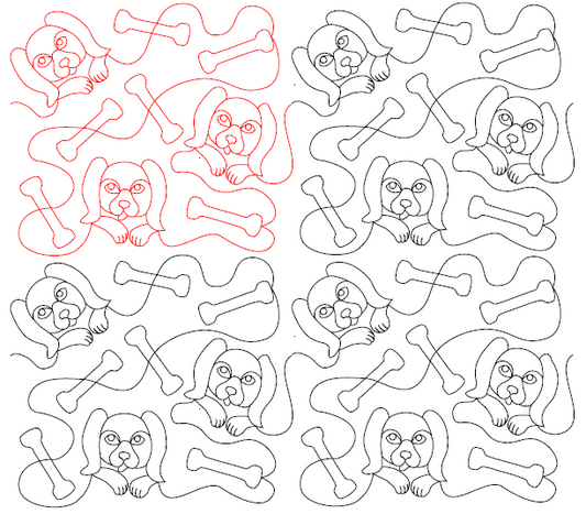 Puppies Digital Quilting Design