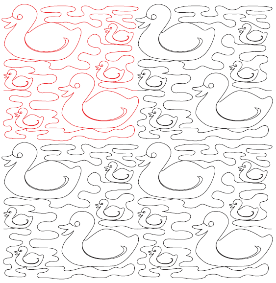 Rubber Duckies Digital Quilting Design