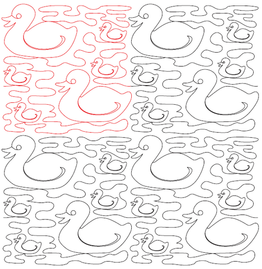 Rubber Duckies Digital Quilting Design