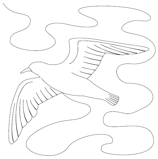 Seagull Block Digital Quilting Design