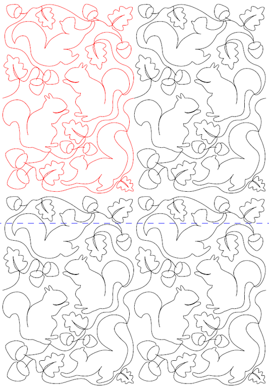 Squirrels v2 Digital Quilting Design