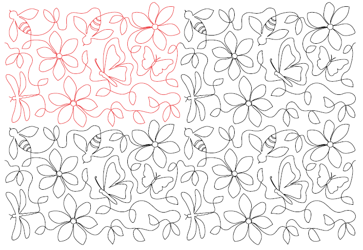 Summer Buzz Digital Quilting Design