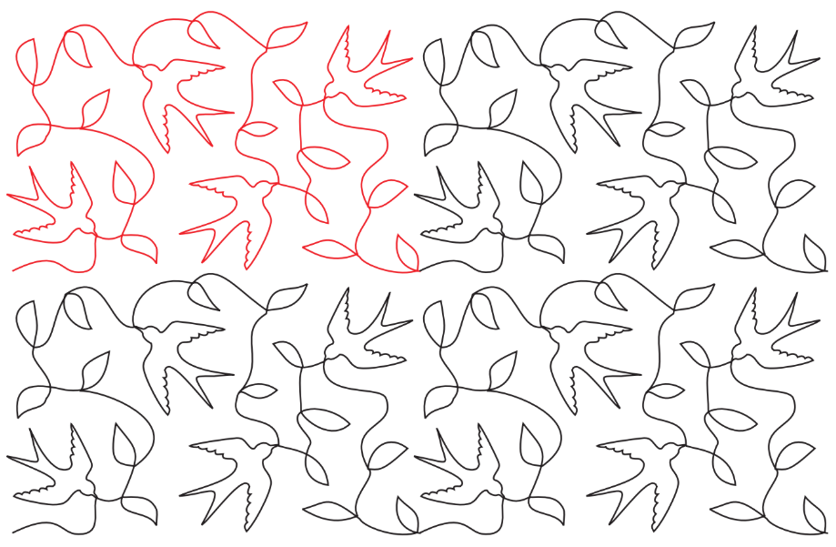 Swallows v2 Digital Quilting Design